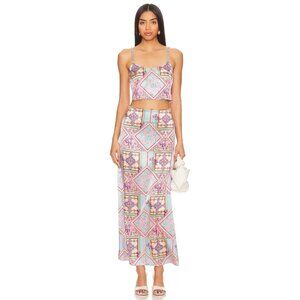 PEIXOTO Nessa Skirt in Buena Vista XSmall New Womens Satin Long Maxi